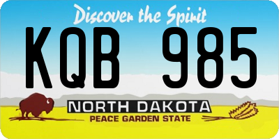 ND license plate KQB985