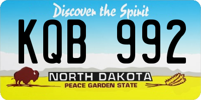 ND license plate KQB992