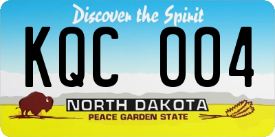 ND license plate KQC004