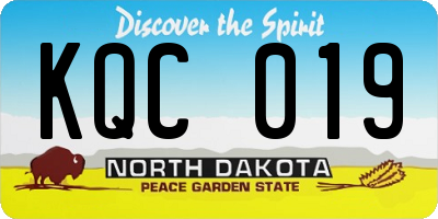 ND license plate KQC019