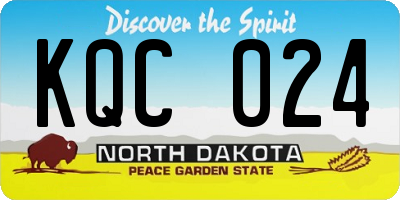 ND license plate KQC024
