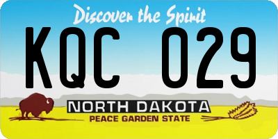 ND license plate KQC029