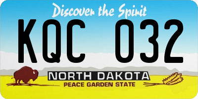 ND license plate KQC032
