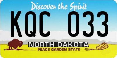 ND license plate KQC033