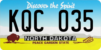 ND license plate KQC035