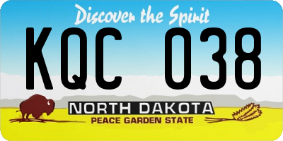 ND license plate KQC038