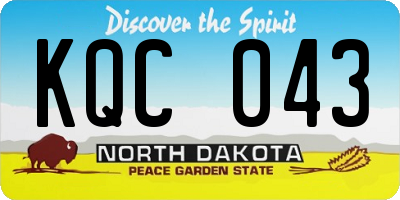 ND license plate KQC043