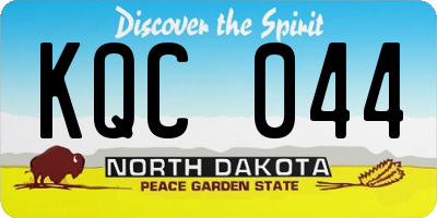 ND license plate KQC044