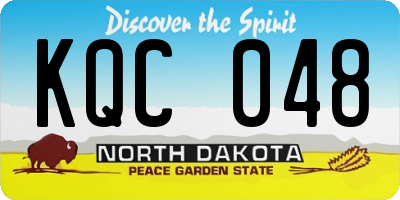 ND license plate KQC048