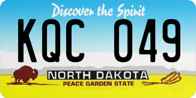 ND license plate KQC049