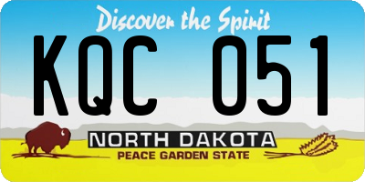 ND license plate KQC051