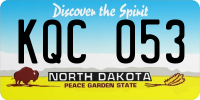 ND license plate KQC053