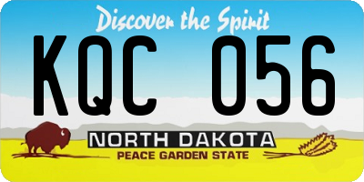 ND license plate KQC056