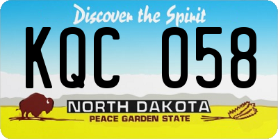 ND license plate KQC058