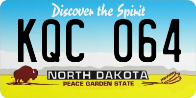 ND license plate KQC064
