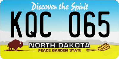 ND license plate KQC065