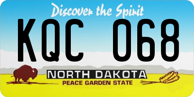 ND license plate KQC068