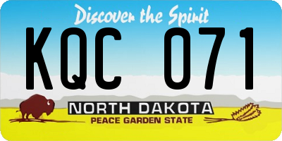 ND license plate KQC071