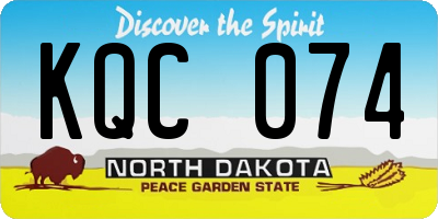 ND license plate KQC074
