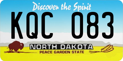 ND license plate KQC083