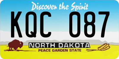 ND license plate KQC087