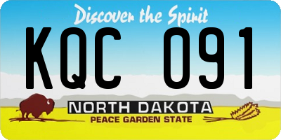 ND license plate KQC091