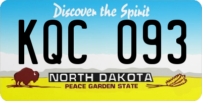 ND license plate KQC093
