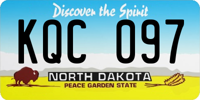 ND license plate KQC097