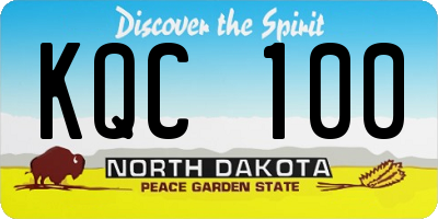 ND license plate KQC100