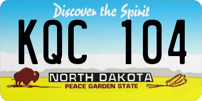 ND license plate KQC104
