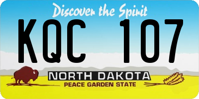 ND license plate KQC107