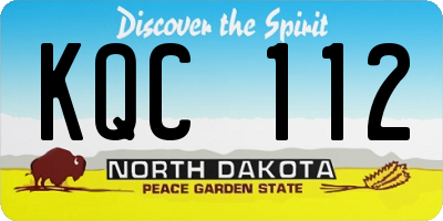 ND license plate KQC112