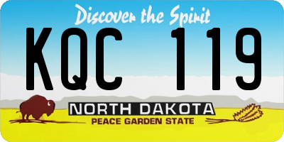 ND license plate KQC119