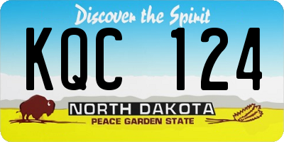 ND license plate KQC124