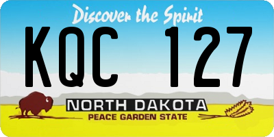 ND license plate KQC127