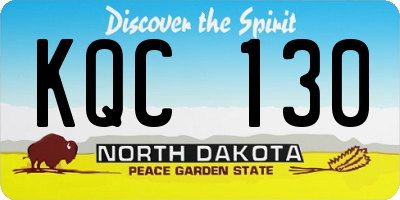 ND license plate KQC130