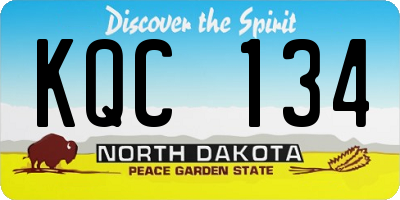 ND license plate KQC134