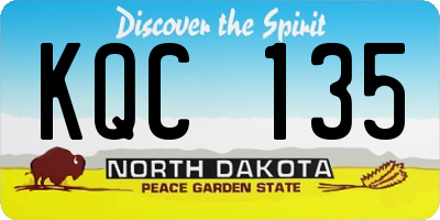 ND license plate KQC135
