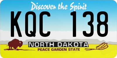 ND license plate KQC138