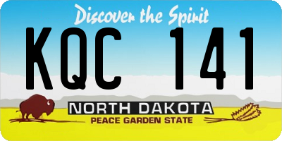 ND license plate KQC141