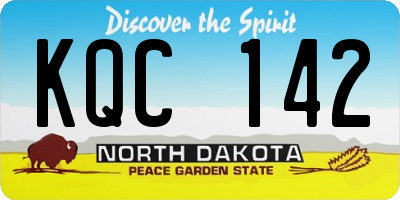 ND license plate KQC142