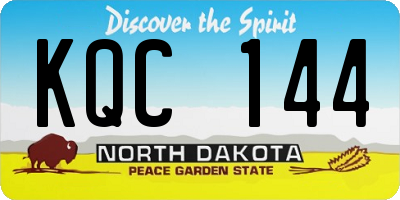 ND license plate KQC144