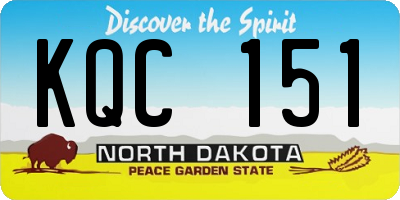ND license plate KQC151