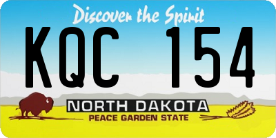 ND license plate KQC154
