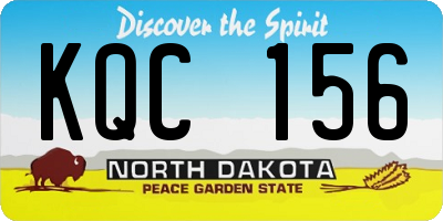 ND license plate KQC156