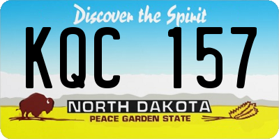 ND license plate KQC157