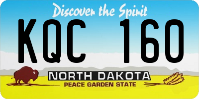 ND license plate KQC160