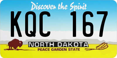 ND license plate KQC167