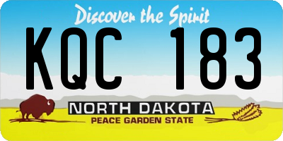 ND license plate KQC183