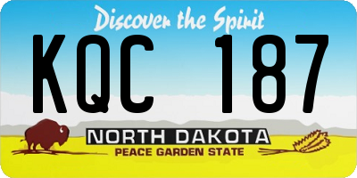 ND license plate KQC187